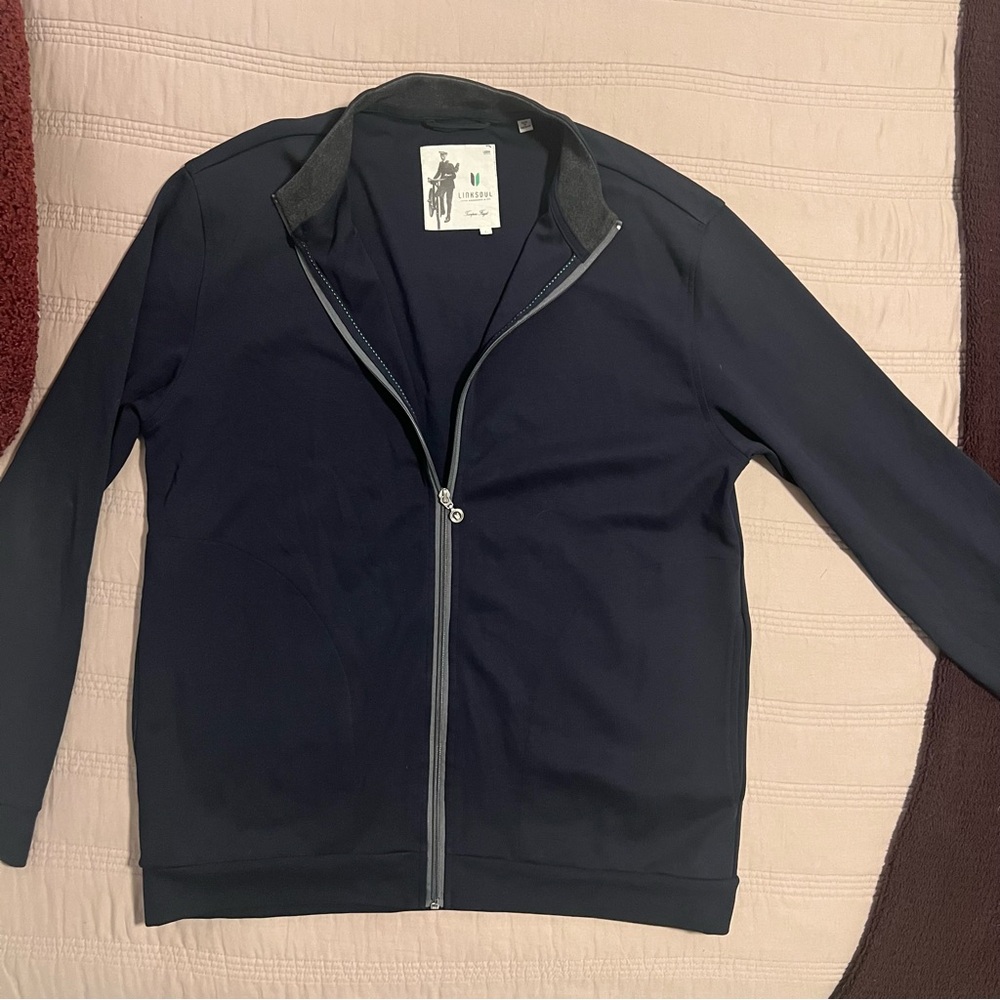 Linksoul Men's Navy Full Zip Jacket Golf Casual